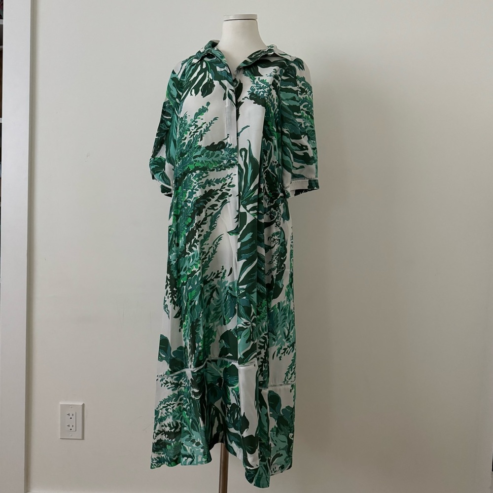 NWT Cult Gaia Benny Silk Dress Palm Print M